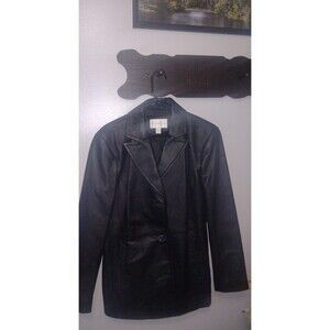 Genuine Leather Jacket Black Worthington Women's